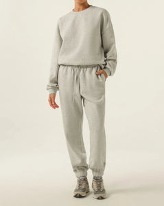 nude lucy, trackpant, grey marle, carter curated trackpant, loungewear, tracksuit set