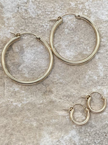 THE LITTL Thick Hoop Earrings 12mm - YELLOW GOLD