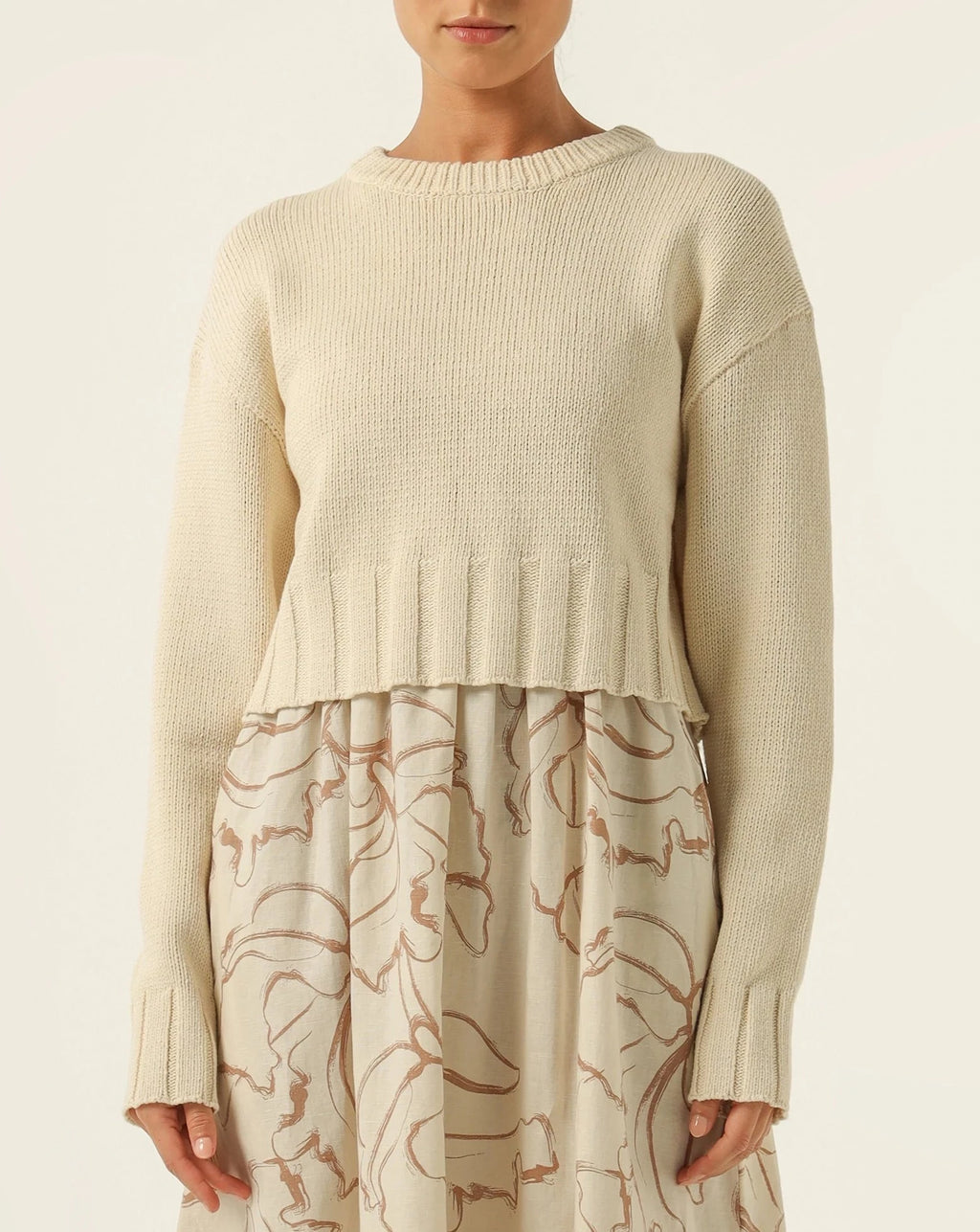 knit jumper, rory knit jumper, nutmeg, nude lucy, cream, winter knit top