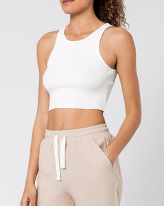 NUDE LUCY Annie Waffle Tank - White